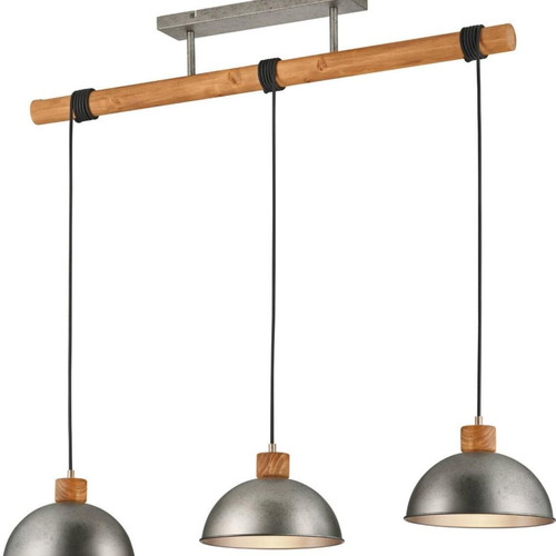 Trio Lighting Delhi modern 3-light pendant lamp with E27 sockets, silver