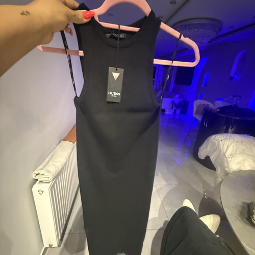 Guess knit dress large new black