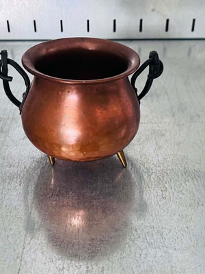 Μπρούτζινο Χάλκινο Καζανάκι Διακοσμητικό Vintage Μεταχειρισμένο