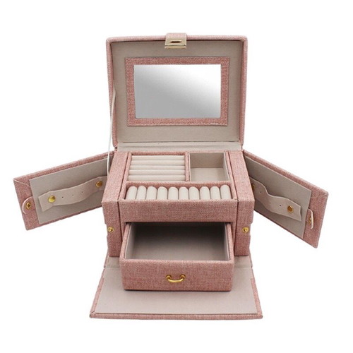 Jewelry box new pink, unused, dimensions H12xW19xD16