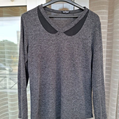 Knitted blouse dark gray used, size M