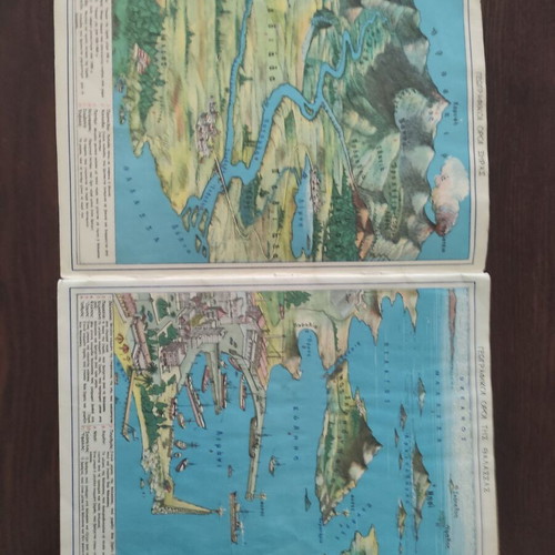 Historical Atlas Volume B and New Illustrated School Atlas used, old editions