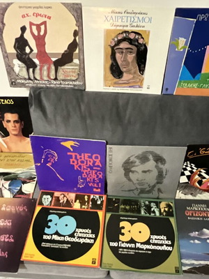Greek Vinyl LPs used, collection of 13 entechno records