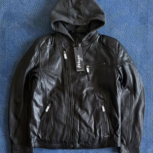 Maze Biker Leather Jacket new, black, size L
