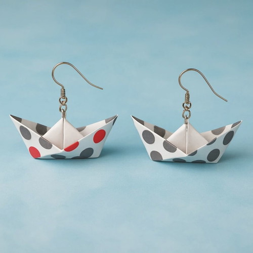 Handmade boat earrings with 925 silver, new