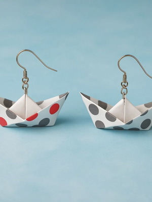 Handmade boat earrings with 925 silver, new