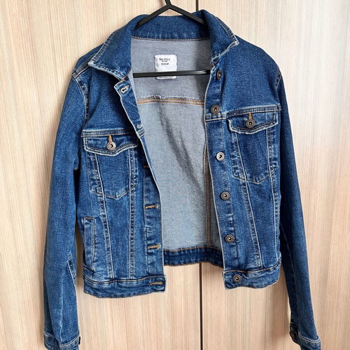 Bershka denim jacket used, size XS, blue