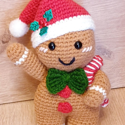 Gingerbread Man Amigurumi Christmas Figure Handmade, new