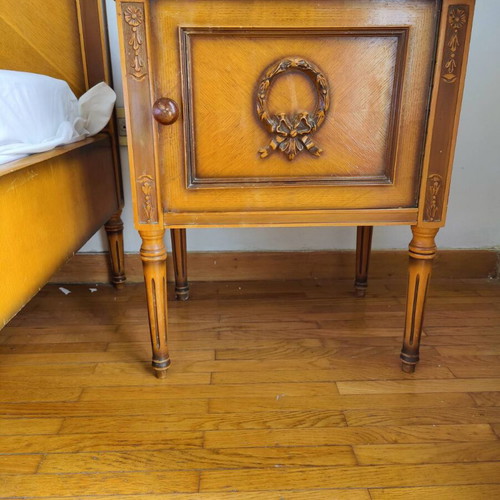 Vintage bedroom set used with dressing table, mirror and nightstands