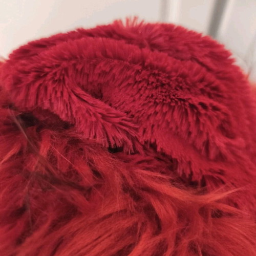Stradivarius women's parka size M with red fur and warm lining like new