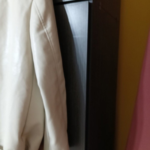 Stradivarius women's cream faux leather jacket like new XXL