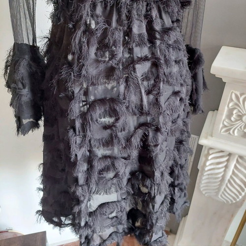 Timiami black cocktail evening dress with tulle transparencies small like new