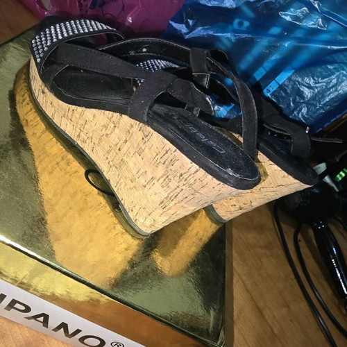 Platform shoes like new, size 38, black and beige