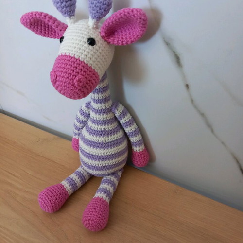 Amigurumi giraffe new, knitted with cotton yarn
