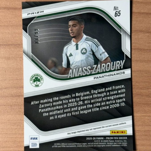 Panini Fifa Prizm Anass Zaroury sticker limited 88