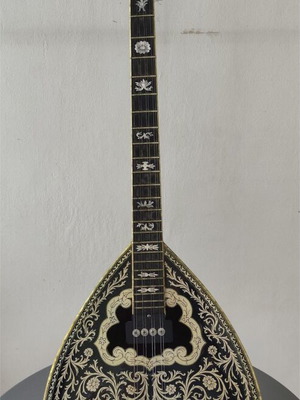 Greek eight-string (four-string) bouzouki with black painted top