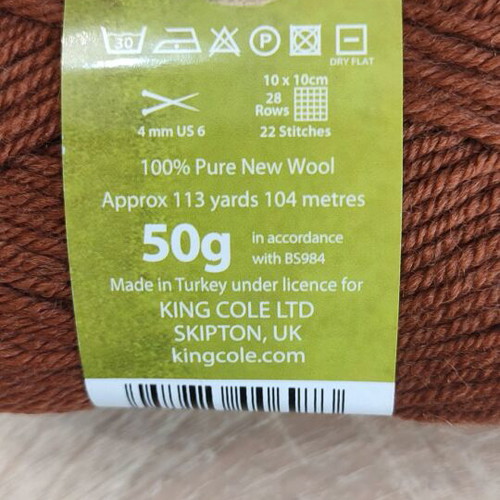 Merino knitting yarn 50g 100% processed wool, 104 meters new