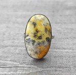 Silver ring with bee jasper new