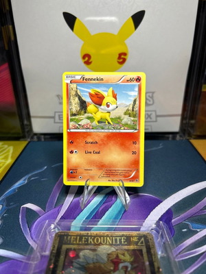 Pokemon card Fennekin xy sleeved card