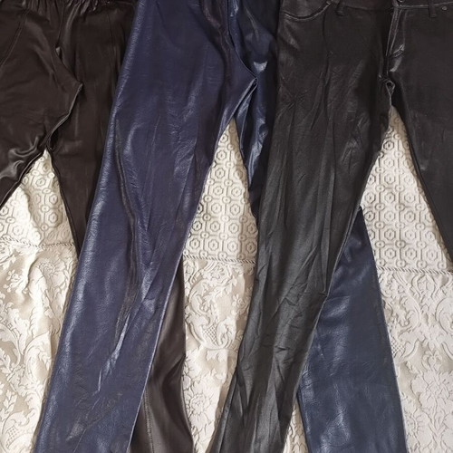 Calzedonia women's leather-look leggings pants used, size Small, pack of 4