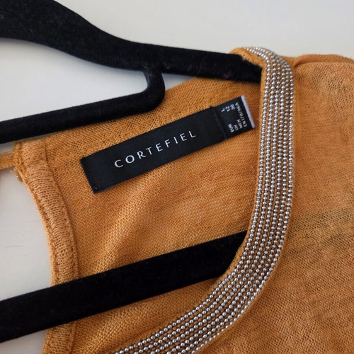 Cortefiel Short Sleeve Blouse Top Like New, Orange, Size L