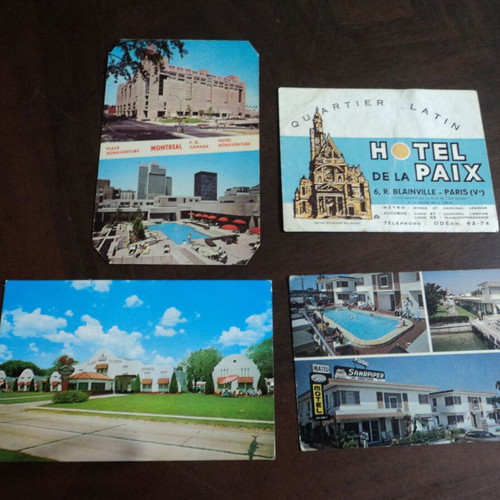 Hotels used postcards 17 from the previous century worldwide