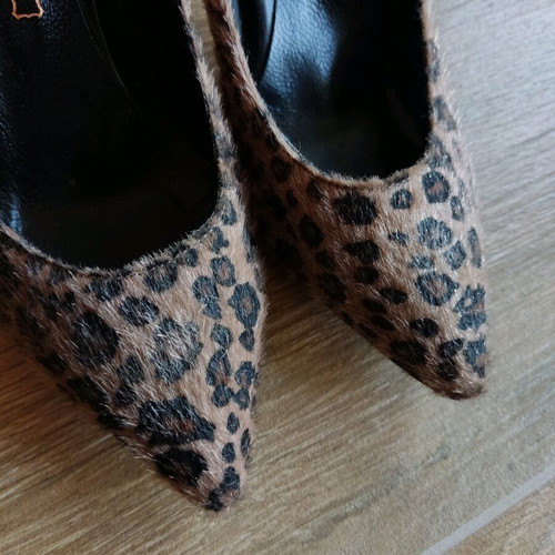 Animal print pony skin pumps used, size 37, 8 cm heel