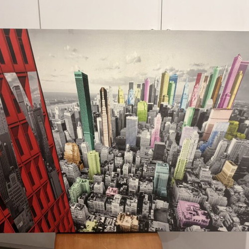 Canvas painting with NY New York theme like new