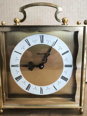 Vintage Mauthe Brass Mechanical Table Clock used