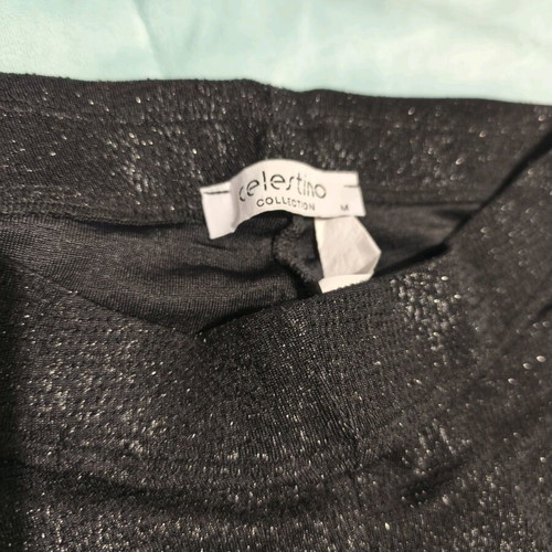Celestino Shiny Leggings Black Like New Size M
