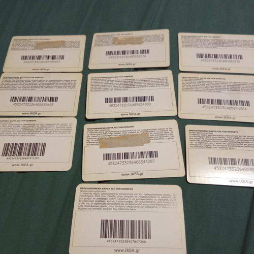 IKEA gift cards like new, pack of 10