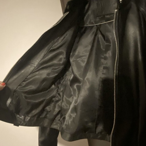 Reserved women's black leather jacket used, genuine leather
