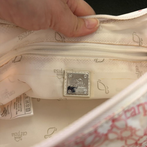 Carpisa crossbody bag used, white and red