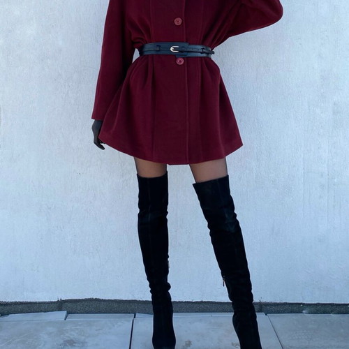 Vintage wool coat like new, red, size L