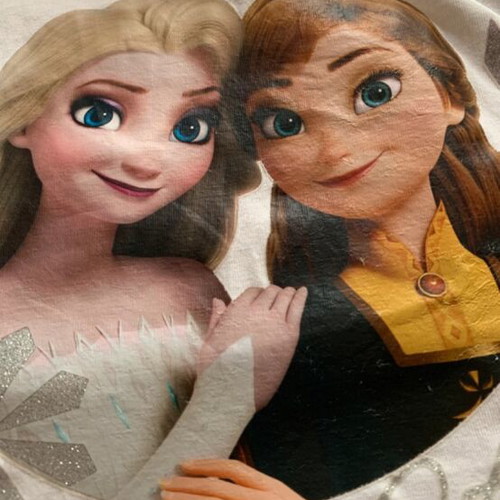 H&M Frozen Anna and Elsa white T-shirt size 134/140