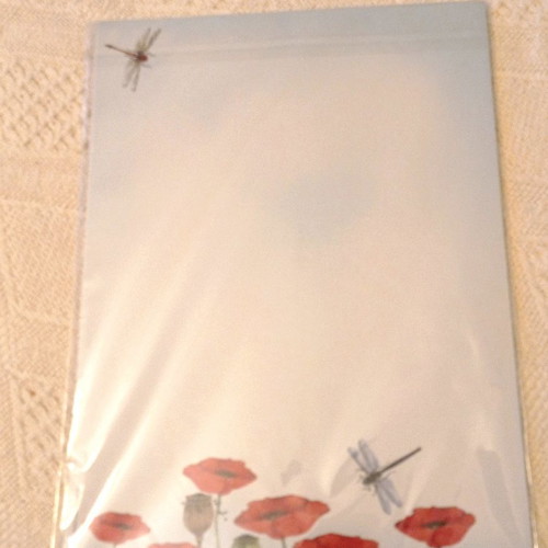 A4 stationery paper with poppy design new, 24 sheets
