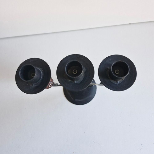 Metal candlestick like new, black with holder for 3 candles