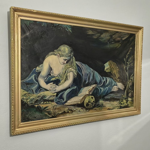 Vintage ελαιογραφία σε καμβά με κορνίζα 112x76 μεταχειρισμένη