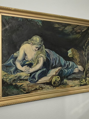 Vintage ελαιογραφία σε καμβά με κορνίζα 112x76 μεταχειρισμένη