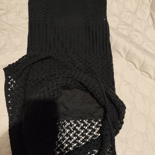 Stradivarius Crochet Maxi Dress size XS like new, black