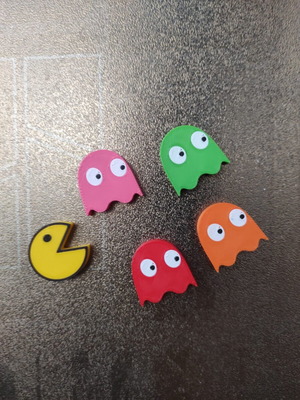 Pacman fridge magnets set of 5 new