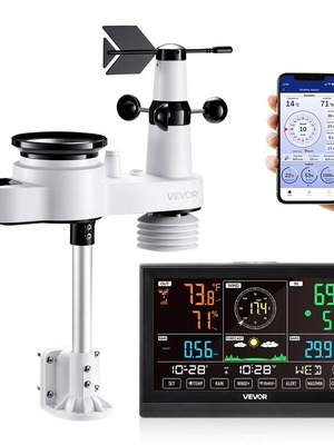 Vevor 5-in-1 Wi-Fi Weather Station with Sensor and 190.5 mm Display