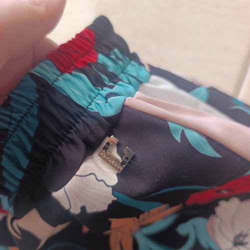 Italian wide-leg pants like new, black with flowers