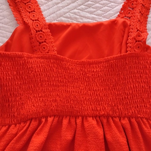 Shein summer dress size M like new, red with lace details