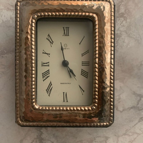 Silver-plated table clock like new, size A5