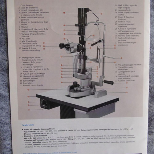Inami L-0219 Japanese slit lamp like new with 5 magnifications and accessories
