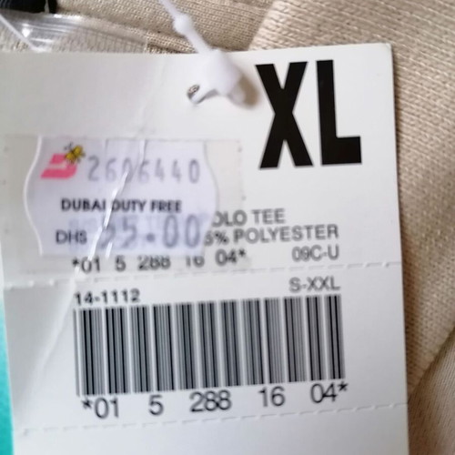 Giordano Polo Shirt natru-dry XL new, beige