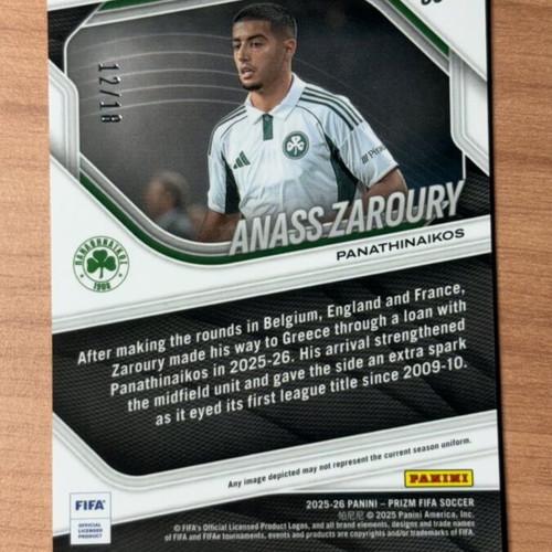 Panini Fifa Prizm Anass Zaroury /18 sticker