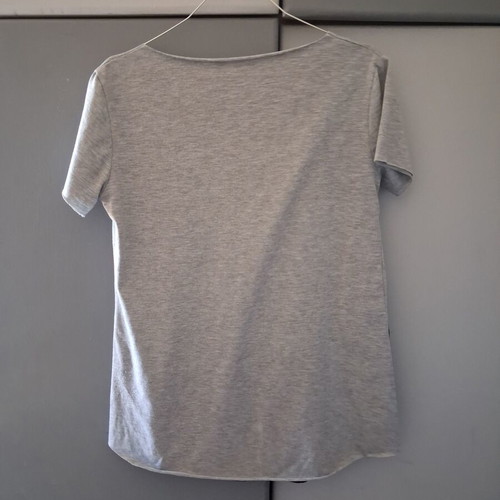 Women's short-sleeve blouse Fashion new, grey melange with black details