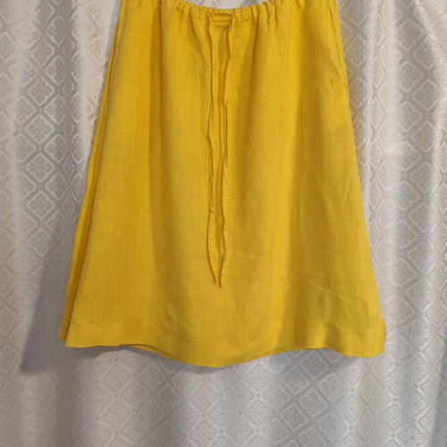 Linen yellow skirt Anna Riska like new, size XL